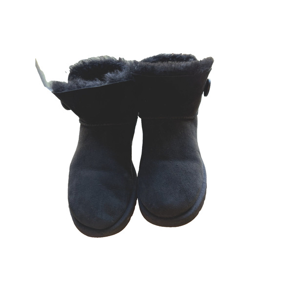 UGG Womens Mini Bailey Button II Black Winter Boots Comfy warm Sz-9 - Picture 3 of 9